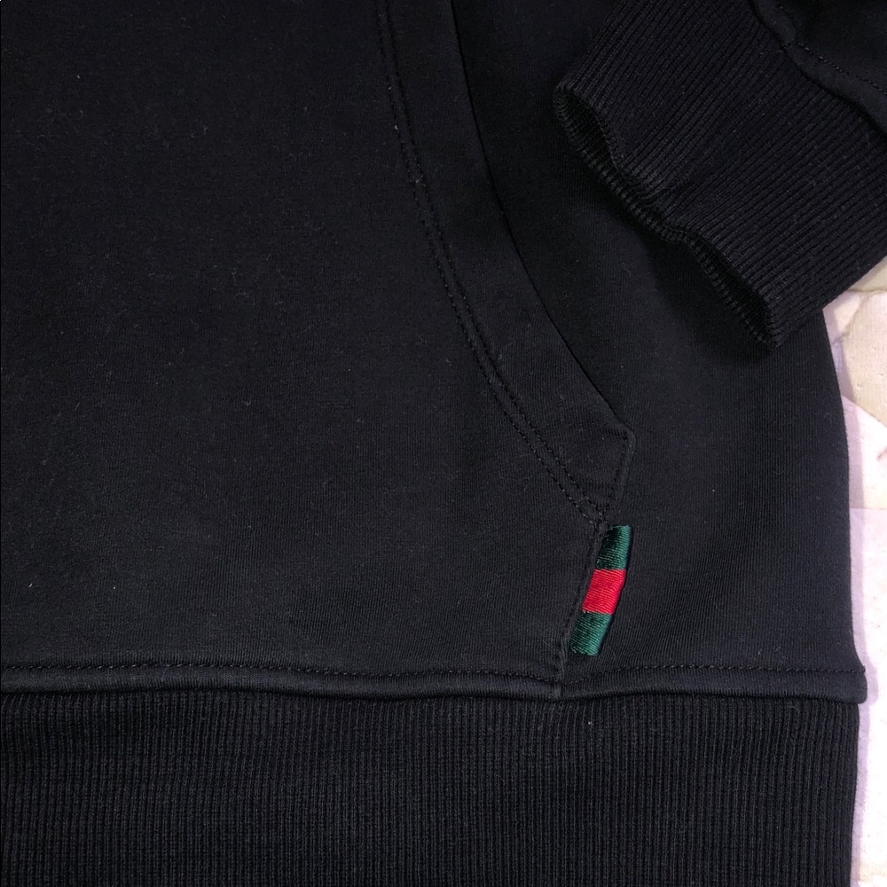 Gucci Black Hoodie with Gold Logo and Crest - Picture 5 of 11